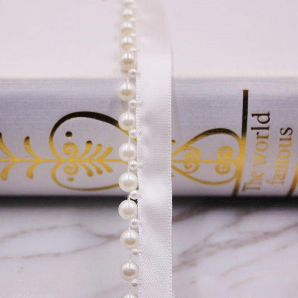 Ткань для одежды Отделка Кружевная отделка Ручная работа Жемчужная бисерная кружевная лента Жемчужная оплетка Кружевная лента