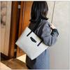 Shoulder Bag for Women Autumn and Winter Cotton Hemp Large Capacity Tote Bag Solid Versatile Shopping Commuter Handbag