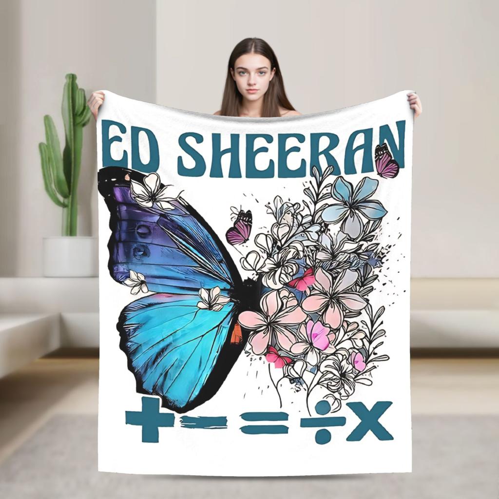 Ed Sheeran Tour Flannel Blanket Soft Warm Throw Blanket for Couch Bed Picnic Print Bedspread Sofa Bed Cover