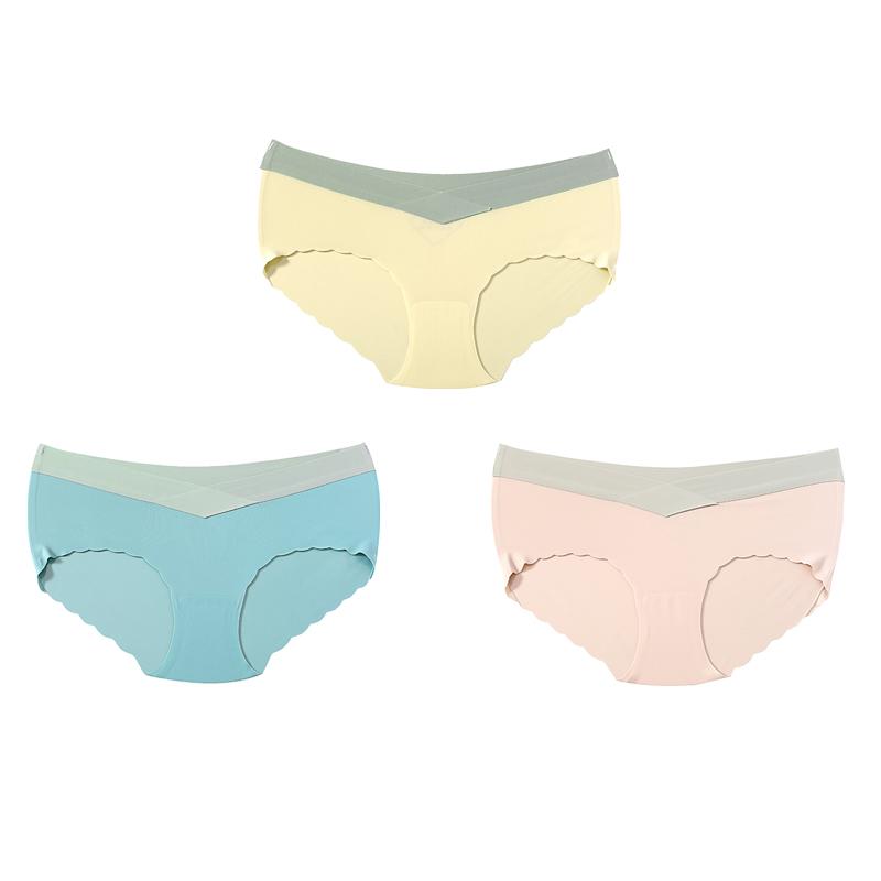 TERMEZY 3Pcs/lot Seamless Panties Ice Silk Female Comfort Underwear Women Low-Waist Briefs Large Size Maternity Panty Sexy Lingerie