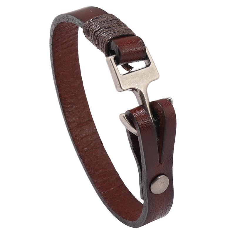 Punk Cowhide Leather Bracelets Bangles Fashion Anchor Bracelet Men Hot-selling Original Ocean Style Accessories Jewelry Gift