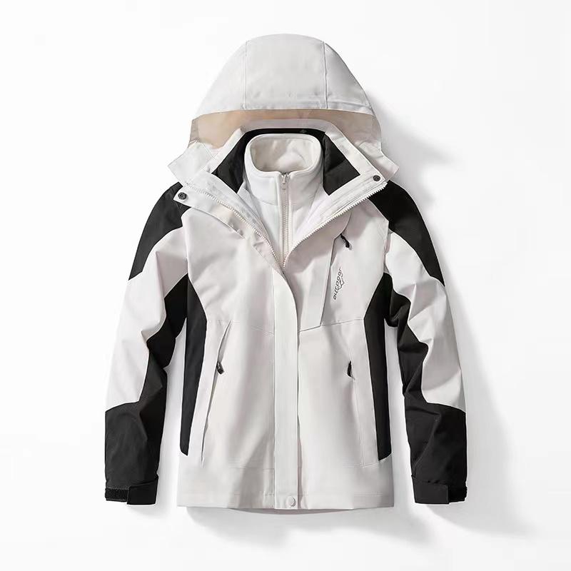 Windproof Man Women Jackets Suits Two Pieces Sets 3 In 1 Windbreaker Waterproof Camping Thick Warm Unisex Coat