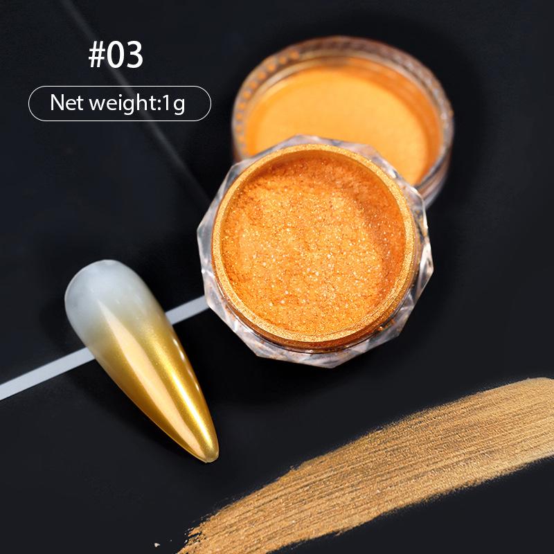 Nail Art Gradual Change Powder Pearlescent Shell Glitter Powder, Versatile Cloud Mist Powder Gradual Change Diy Manicure Polarizer Flour