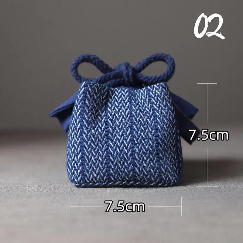 Teacup Bag Portable Travel Tea Set Storage Bag Tea Pots Four Or Six Cups Large Cloth Bag Outdoor Organizer Denim Organizer