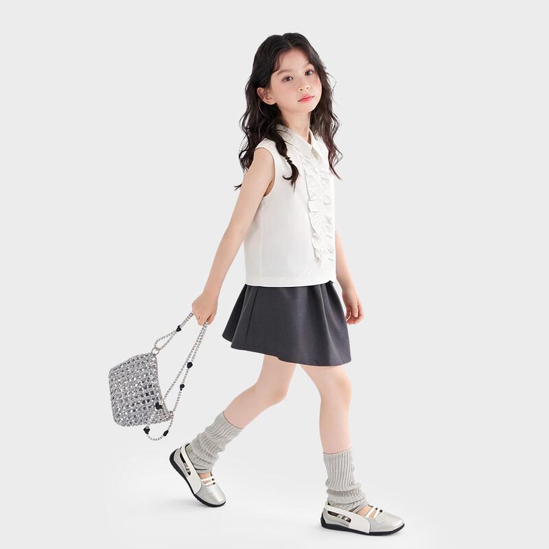 Girl's School Style Bow Skirt Set