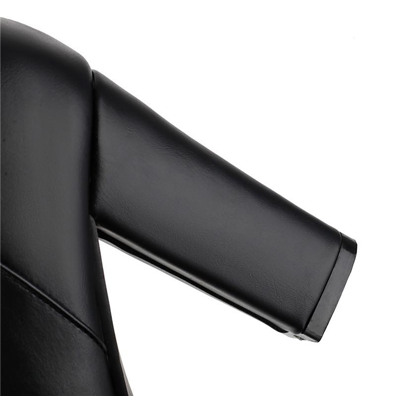 Женские сапоги на высоком каблуке осень и зима новые водонепроницаемые сапоги на толстом каблуке большого размера среднего размера