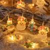 1pc Christmas Atmosphere Light String with Snowman & Tree & Santa Claus 10/20 LED Fairy Lamp For Home Indoor Xmas Decor