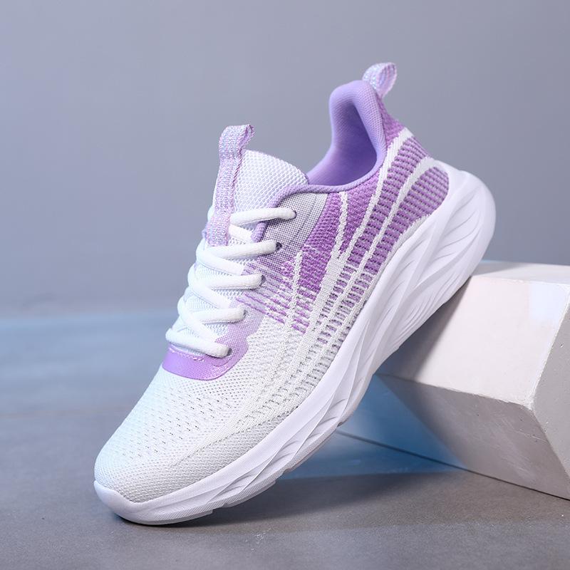 2025 весна новая женская обувь летящая тканая спортивная обувь дышащая сетчатая повседневная обувь модная многоцветная легкая студенческая обувь