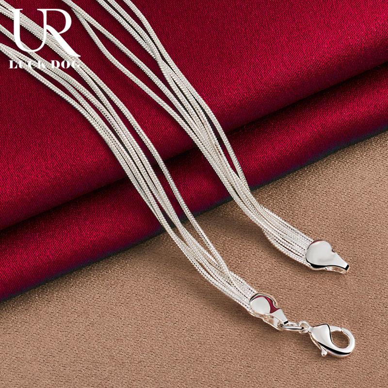 Ожерелье из змеиной цепи из стерлингового серебра 925 пробы с гладкими бусинами, модные свадебные украшения