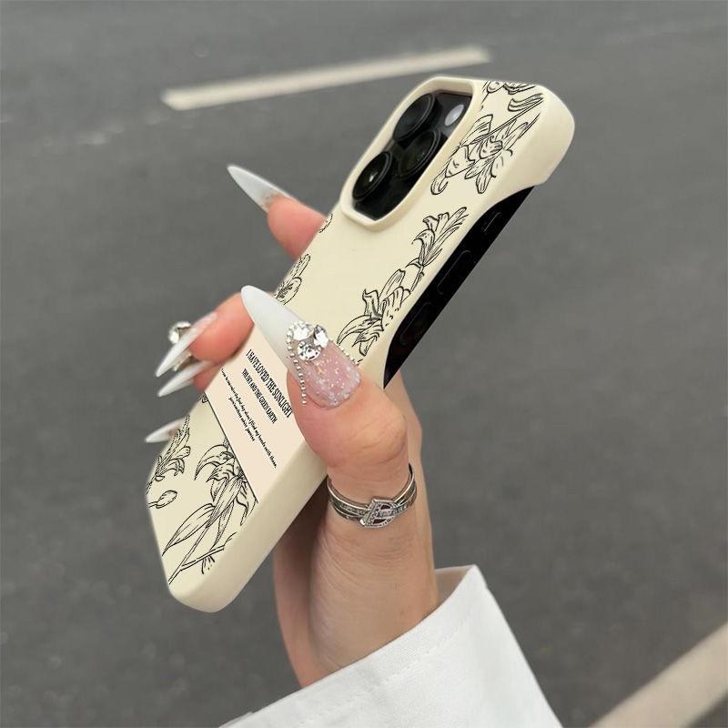 Мягкий чехол с рисунком цветов для iPhone 16 15 14 13 12 11 Pro Max 14 15 16 Plus Новый Полупакет Противоударный и противоскользящий Чехол для телефона
