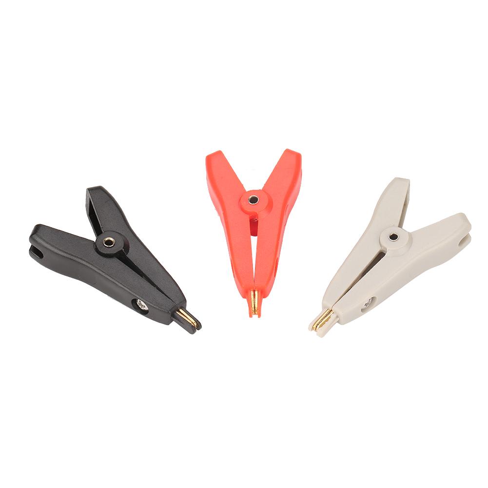 3Pcs P2005 Copper Gold Plated Alligator Clip LCR Kelvin Test Clip 10A