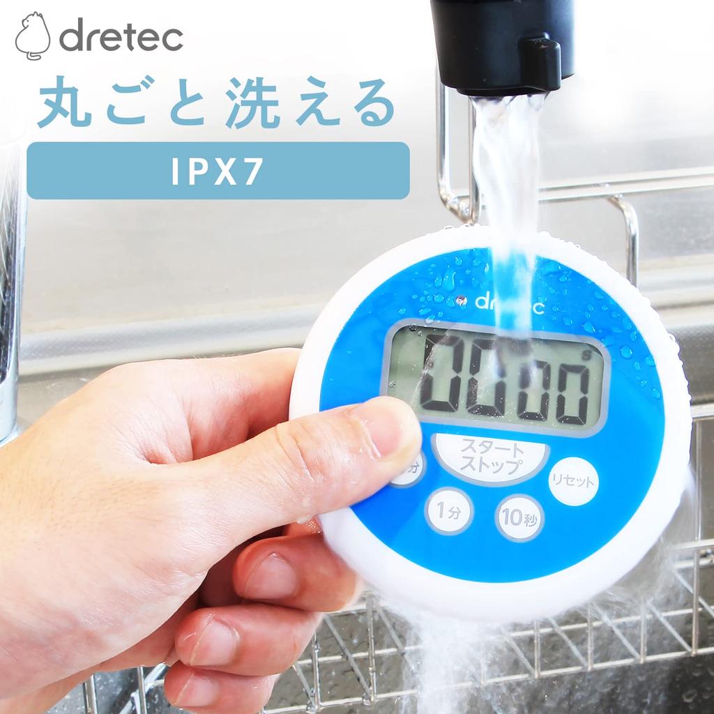 dretec Моющийся таймер, Водонепроницаемый, Управление гигиеной, Кухня, HACCP, Приготовление пищи, Цифровой, Синий, Маленький