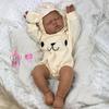 BZDOLL 50 CM 20 Inch Asleep Fat Reborn Baby Doll Toy For Kids Black Brown Skin Vinyl Limbs Cloth Body Lifelike Sleeping Doll Birthday Gift Play Toy