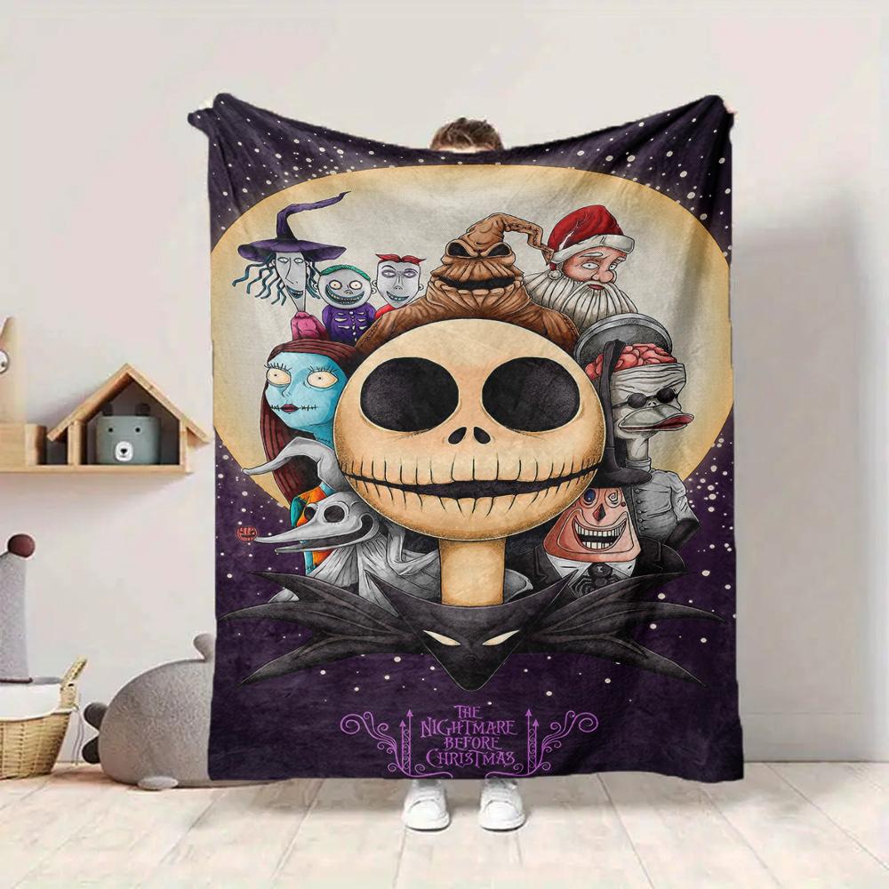 1Pc Nightmare Before Christmas Blanket Soft And Comfortable Casual Warm Camping Travel Christmas Halloween Xmas Gift M924520