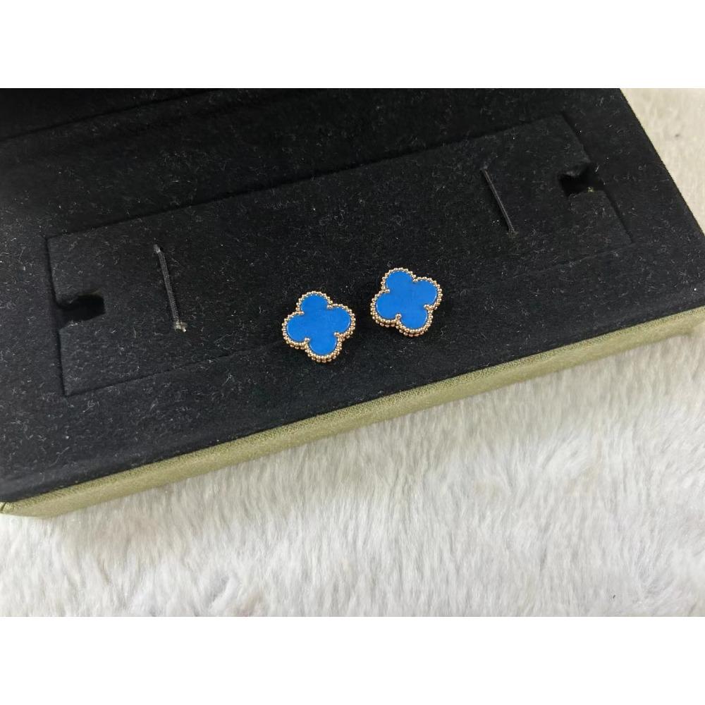 Серьги «Счастливый четырехлистный клевер» высокой версии для женщин, 18K, модная легкая роскошь, натуральный белый перламутр, пара серег