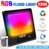 Светодиодный RGB прожектор 220В 10/20/30/50/100Вт RGB прожектор Уличный настенный светильник IP66 Водонепроницаемый Садовое освещение Отражатель