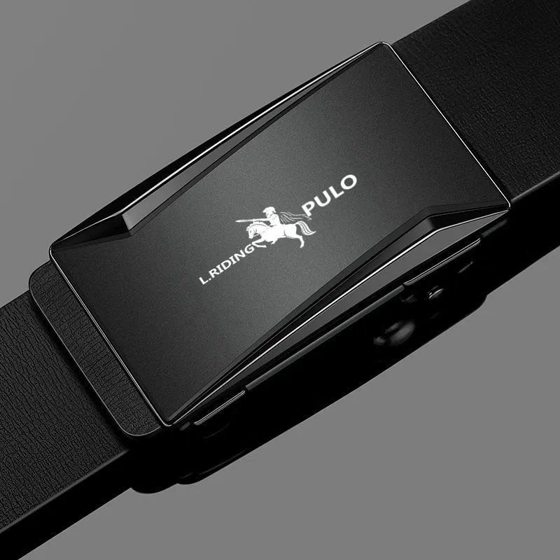 Ремень Paul Мужской кожаный ремень с автоматической пряжкой из чистой воловьей кожи для молодых людей Повседневный индивидуальный корейский вариант трендового брючного ремня