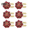 1/6Pcs Button Covers Faux Pearls Shiny Rhinestone Flower Shape Button Clip with Pliers Press Dress Suit Tux Accessories