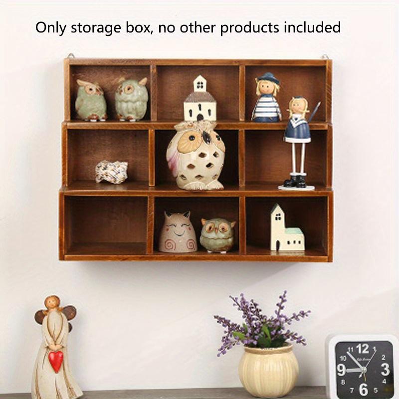 1 шт., красная/синяя, 9-секционная, винтажная деревянная настенная стойка для хранения, настольная, высококачественная стойка для демонстрации ювелирных изделий и предметов коллекционирования.