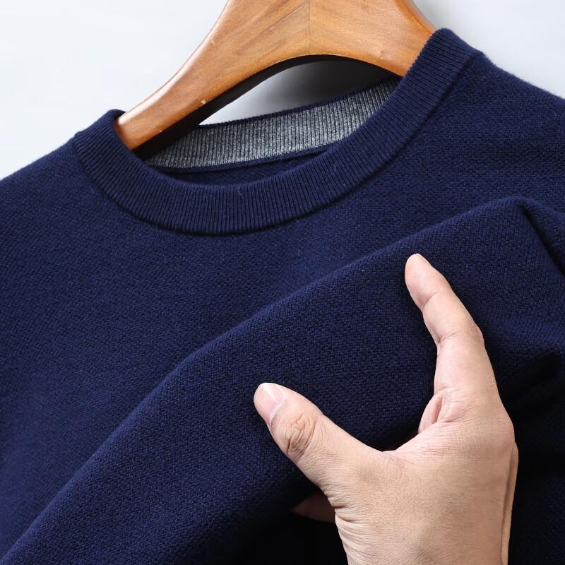 Мужской свитер с круглым вырезом Hengyuanxiang из 100% чистой шерсти