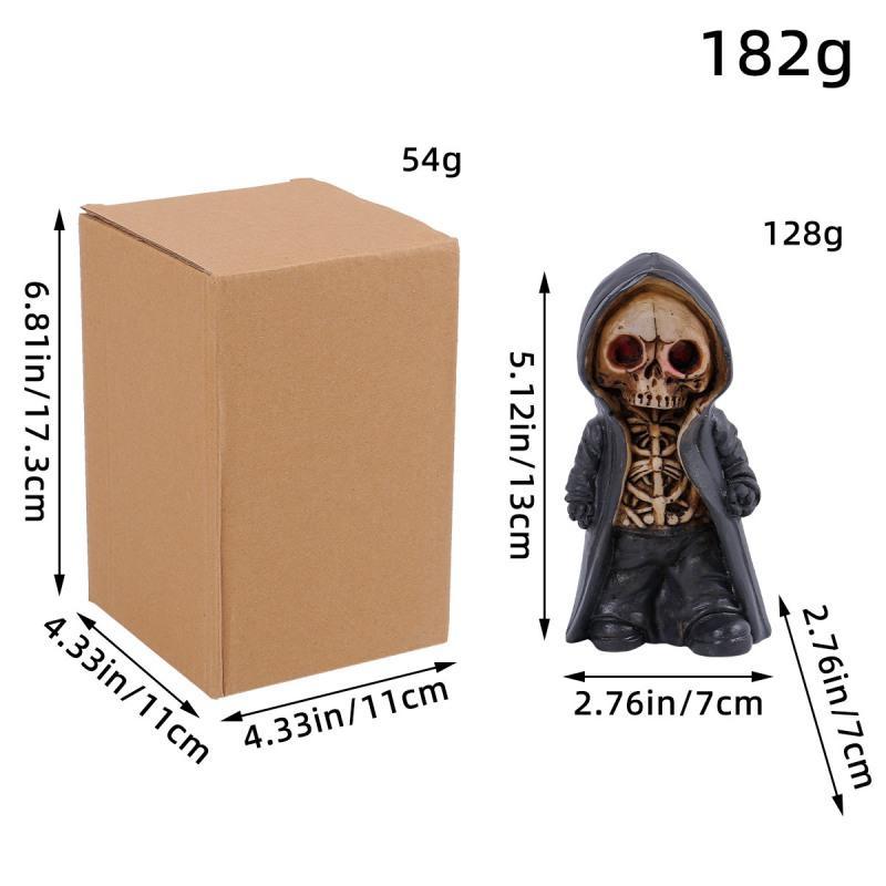 Halloween Standing Skeleton Man Ornaments Creative Halloween Horror Mask Man Resin Crafts Ornaments