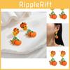 Fun Playful And Alloy Pumpkin Earrings With Cartoon Design For Halloween Celebrations For Women