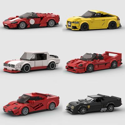 MOC Машина Скорости RX7 AE86 Chiron R8 Креативный Гоночный Транспорт Модель Строительный Блок Супер Гонка кирпич Городской Ралли Спорт Игрушка Технический