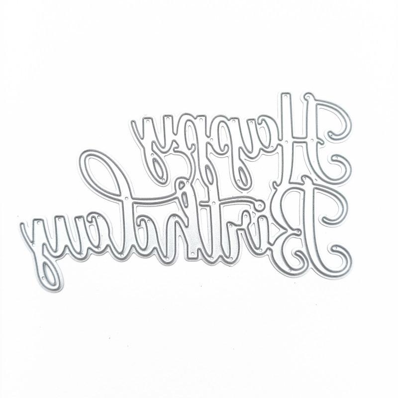 Металлические штампы с днем ​​рождения для DIY, скрапбукинг, альбом, бумажные карты, декоративные ремесла, тиснение, высечки