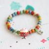 Милый браслет Lucky Cat для девочек, регулируемые цветные браслеты из бисера