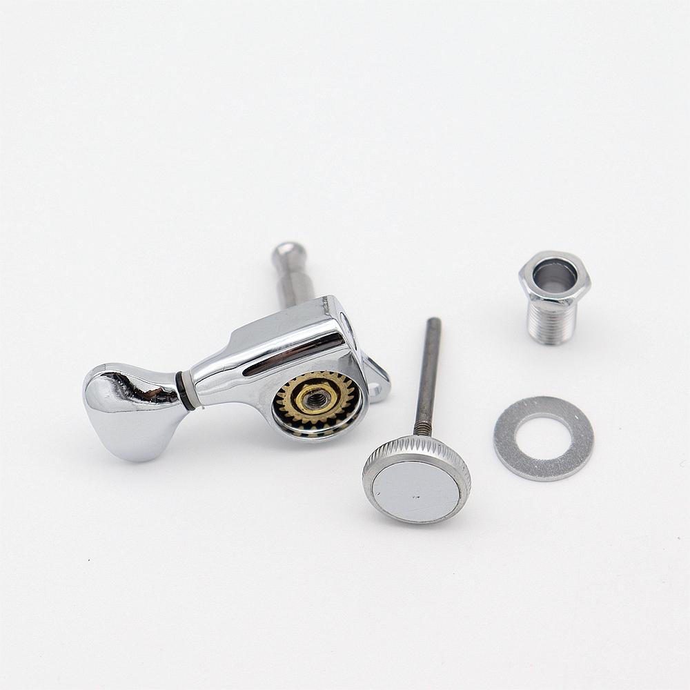 1set Guitar Tuner Electric Guitar Tuning pegs 22 Tooth Lock String Small Fishtail Handle Chrome