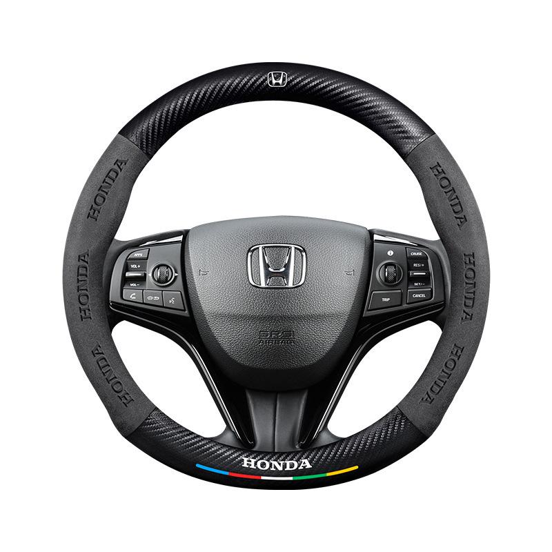 Honda UR-V 17-20 Winter Steering Wheel Cover - Genuine Leather, Suede, Carbon Fiber, Ultra-thin