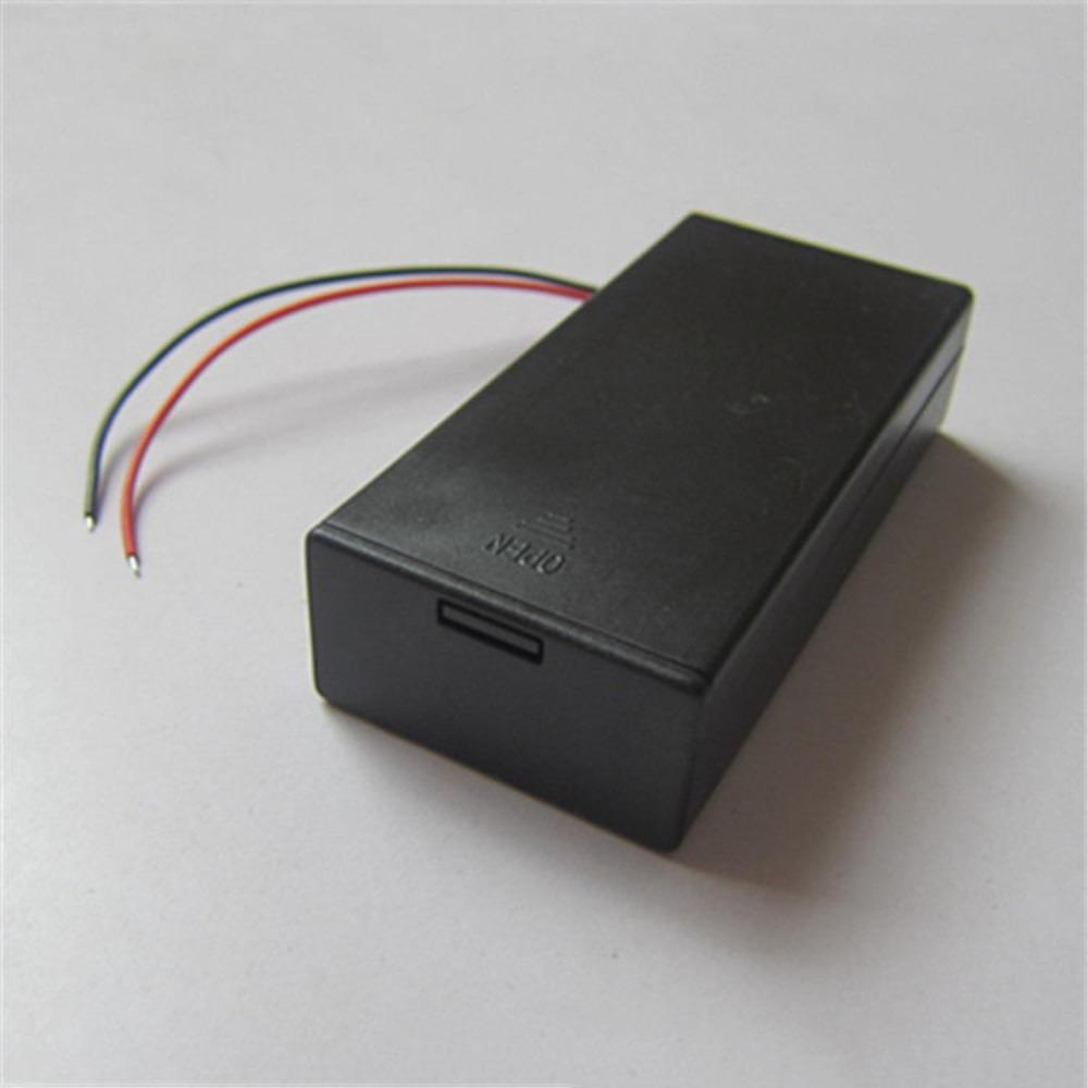 2 Slot Battery Case Holder Thickening Material Well Match Empty Box for 18650 Battery Black Extension Lead