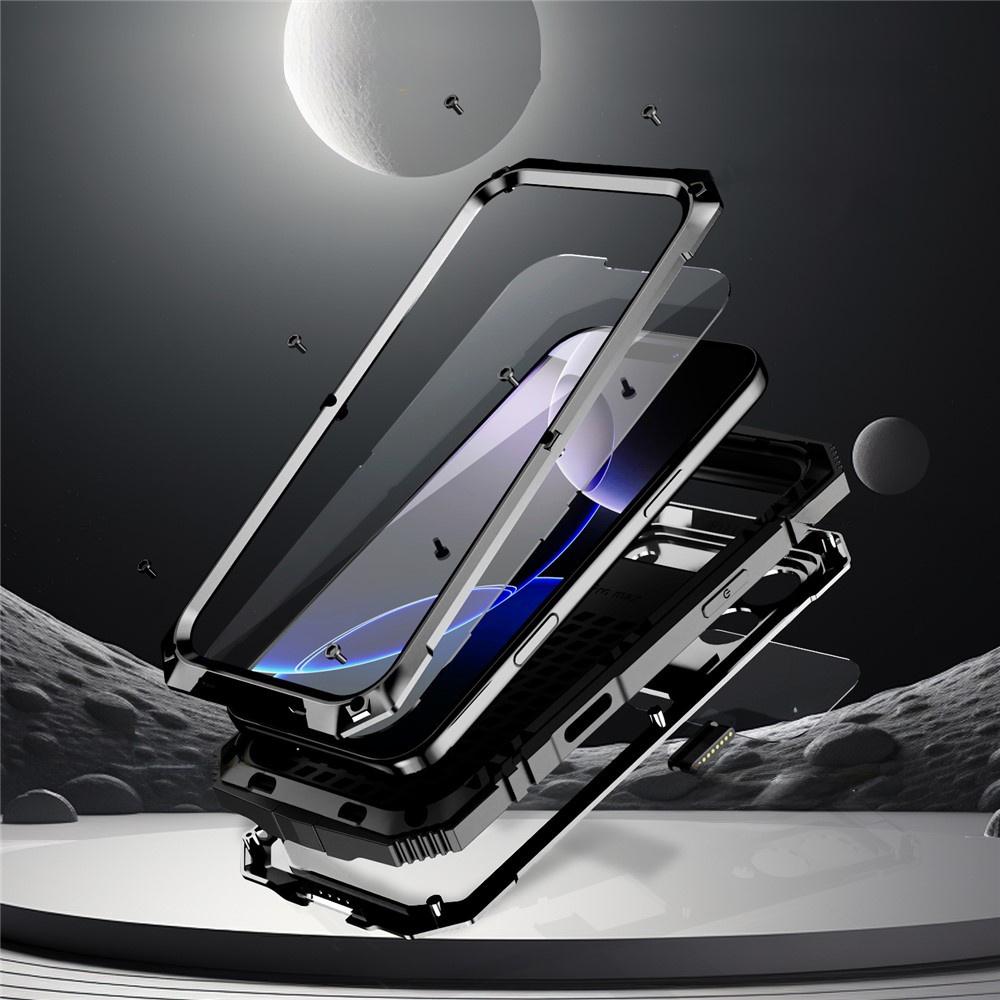 R-JUST iPhone 17 Pro Max Case with Built-in Screen Protection - Black