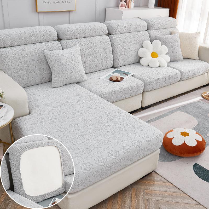 Jacquard Sofa Seat Cushion Cover Stretch Removable Adjustable Sofa Cover Sofa Slipcovers Furniture Protector For Pets Kids