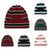 Мужская и женская полосатая вязаная шапка, большой обхват головы, теплая шапка, мужской ленивый стиль