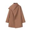 European & American Style Women's Long Sleeve Scarf Collar Wool Coat