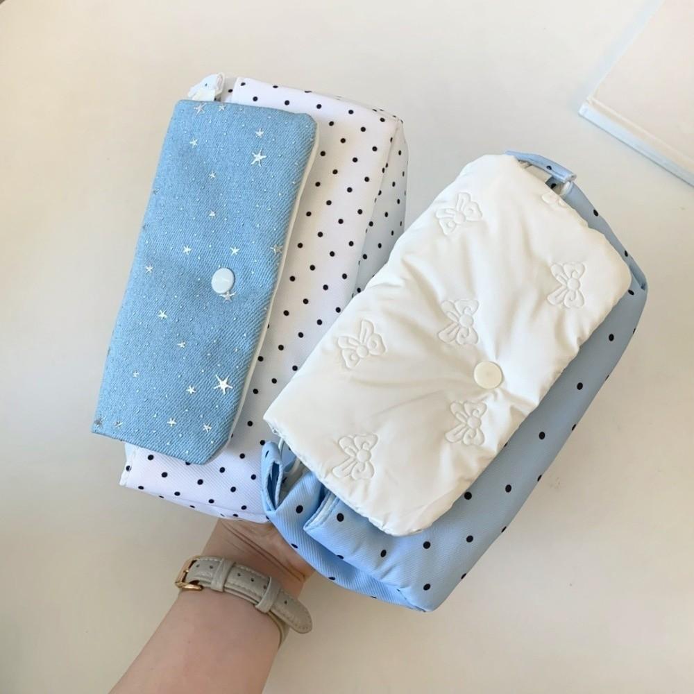 Pencil Pouch Polka Dot Pencil Case Large Capacity Y2K Star Bow Stationery Bag School Supplies