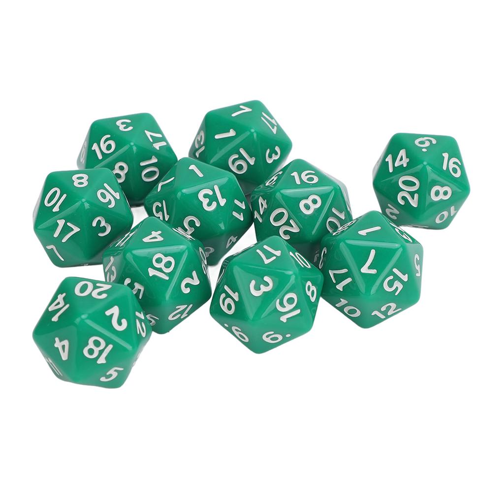 10PCS Polyhedral Dice Set Plastic Lightweight 20 Sided Dice for Role Playing Table Games