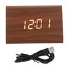 Wood Digital Alarm Clock Triangle Modern Simple Design Portable Wooden LED Clock for Home Office