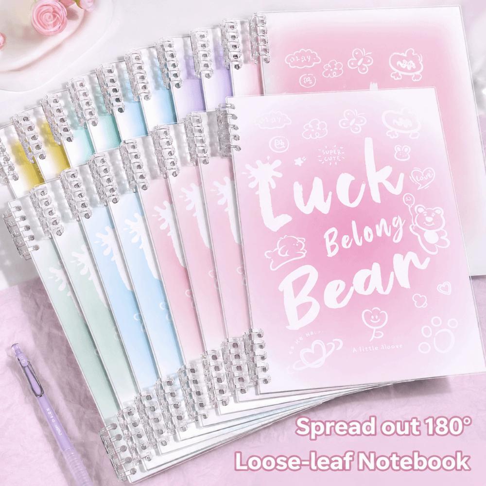 Gradient Color Binder Notebook Detachable Notepad Durable Loose-leaf Notebook  Studnets