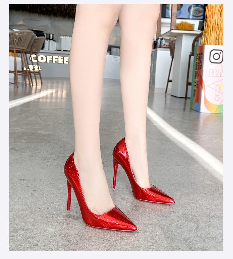 Модные новые фиолетовые лаковые туфли-лодочки на тонком высоком каблуке, с мелким вырезом, сексуальный кроссдрессинг, большой размер 12 см