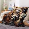 1PC Animals Print Flannel Blanket, High quality Comfortable for All Seasons, Home Decor, Warmth and Comfort