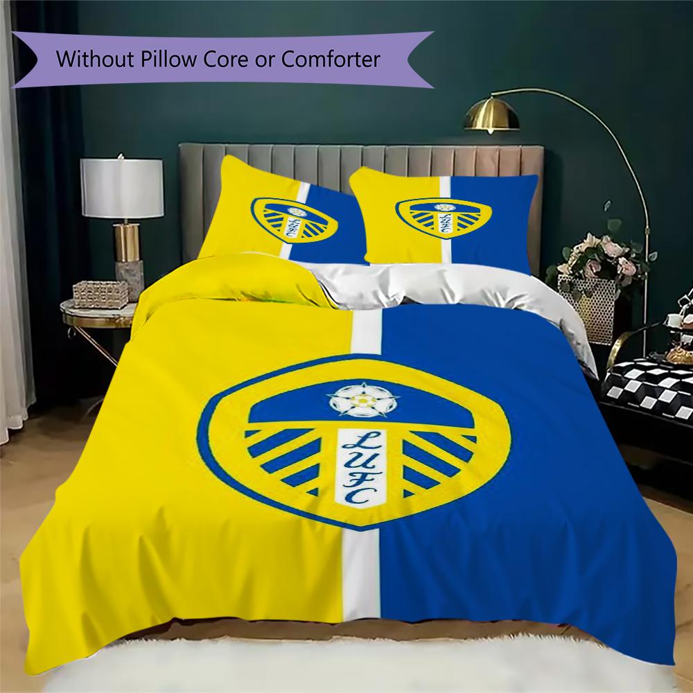 Постельное белье с узором Leeds United Комплект одеяла Пододеяльник Наволочка Домашний Декор Подарок на День Рождения (1 пододеяльник + 2 наволочки без наполнителя)66