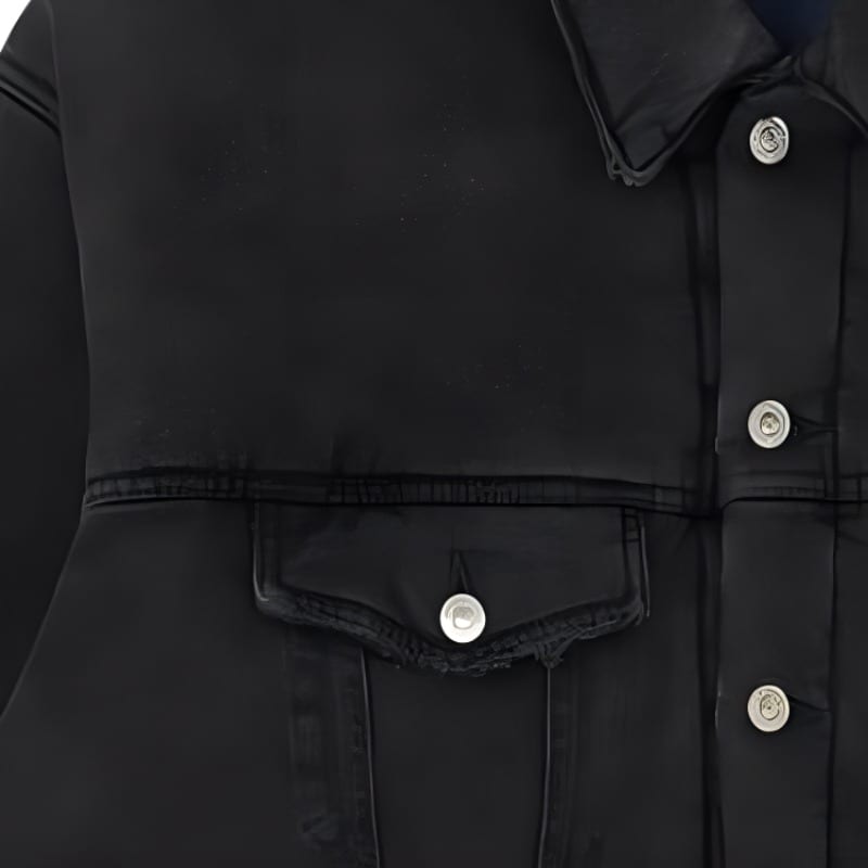 Balenciaga Джинсовая куртка Свободный крой Мужская Черная 681689TIWA21440