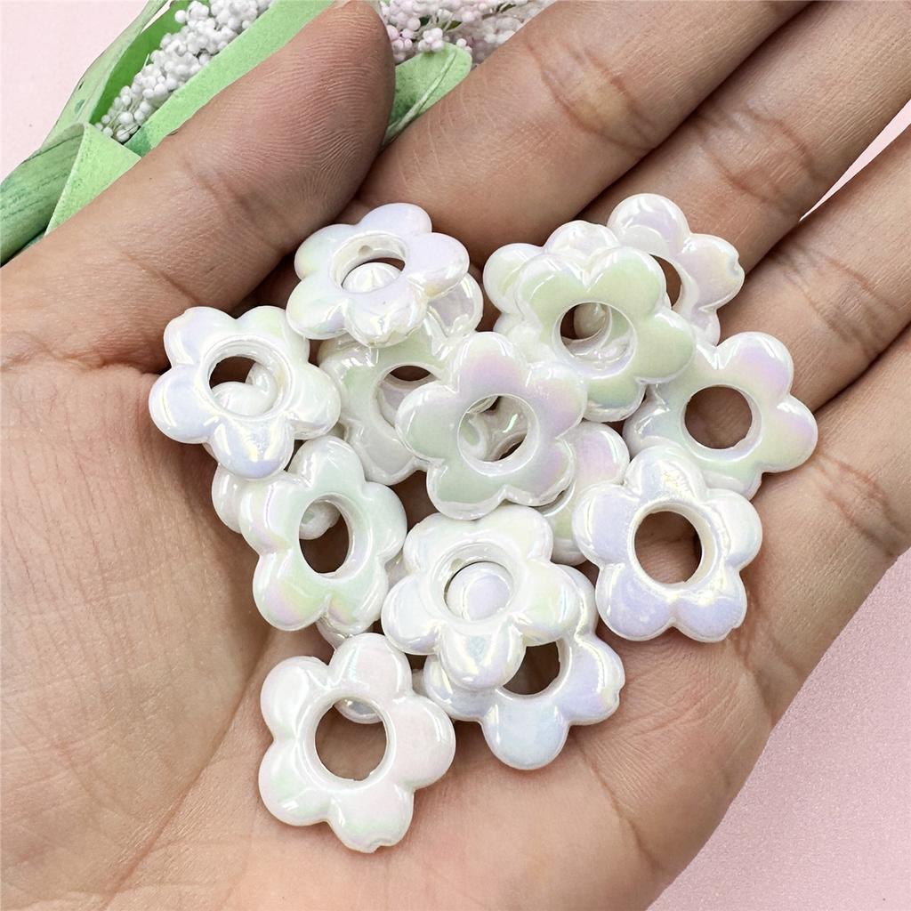 Иллюзорный цвет DIY 19 мм полые креативные акриловые бусины свободные бусины пятиугольные цветы модные для изготовления серег и ожерелья ювелирных аксессуаров 20 шт.