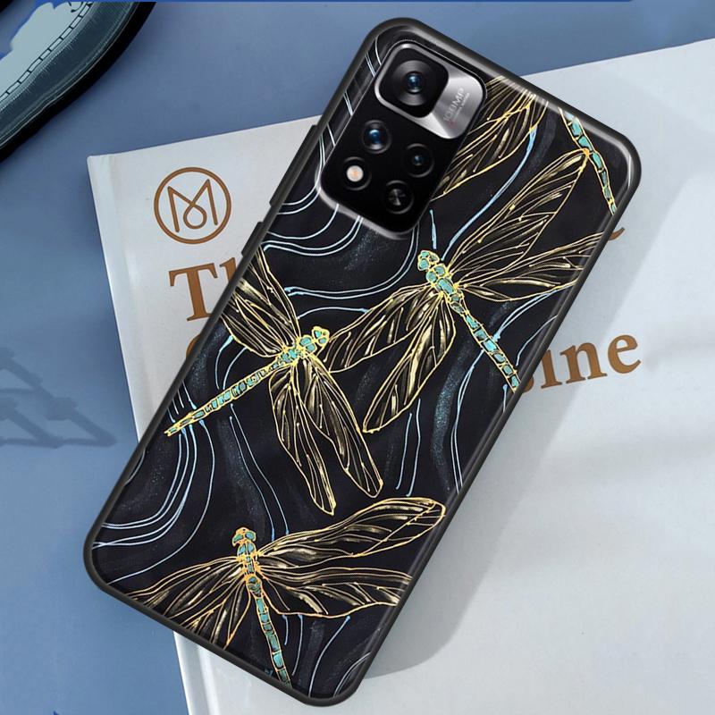 Чехол-арт с изображением стрекозы для Xiaomi Redmi Note 14 13 Pro 12 11 9 10 9S 10S 11S 12S Redmi 13C 10C 12C 14C