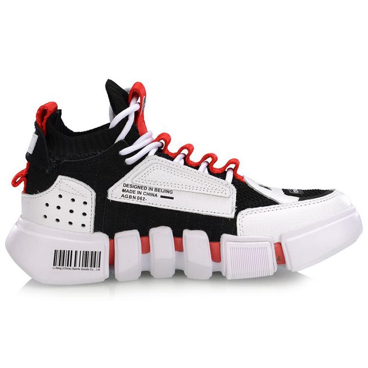 Li Ning Винтажные Баскетбольные Кроссовки Женские Средние Черный/Белый/Красный AGBN062-12