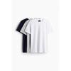 H M 3 Piece Regular FiT T sHirT seT Grey Melange Navy Blue