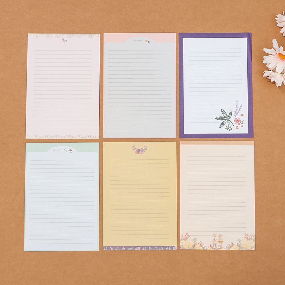 Printing Floral Pattern Variety Designs Writing Paper 6PCS Letter Stationery With Envelopes 3PCS