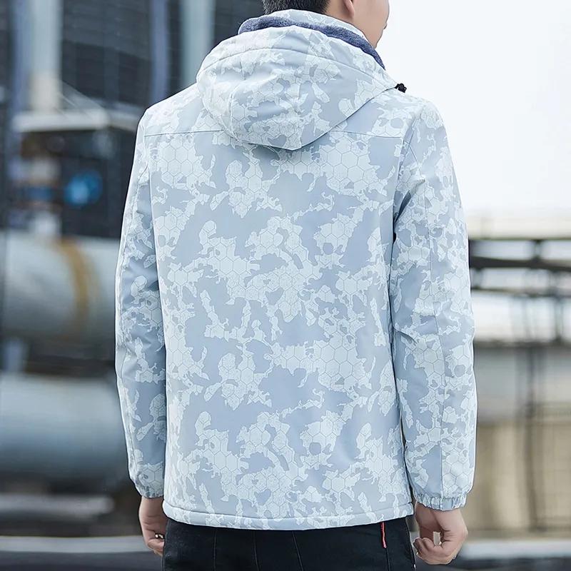 Мужская шерстяная куртка с капюшоном в стиле милитари, водонепроницаемая, толстая, теплая, повседневная одежда